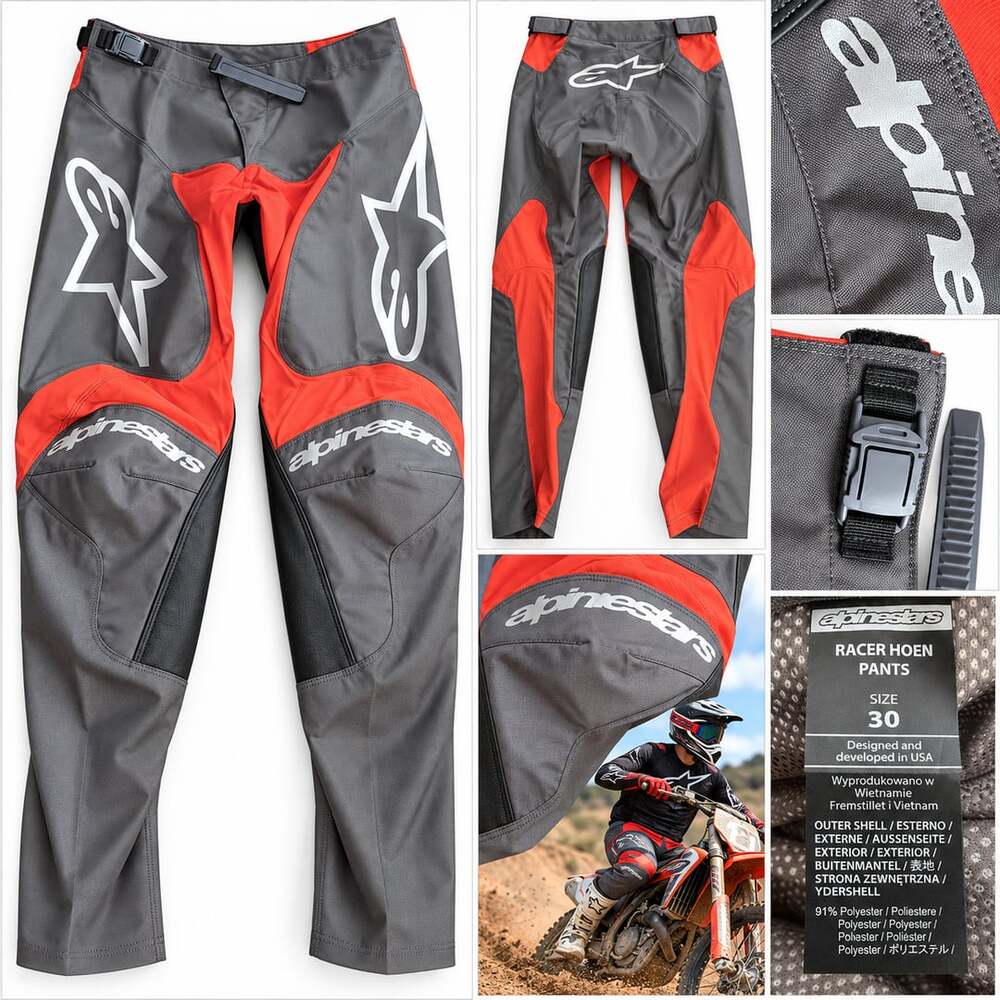 Alpinestars Racer Hoen Pants Size 30 Gray Red MX Motocross Riding